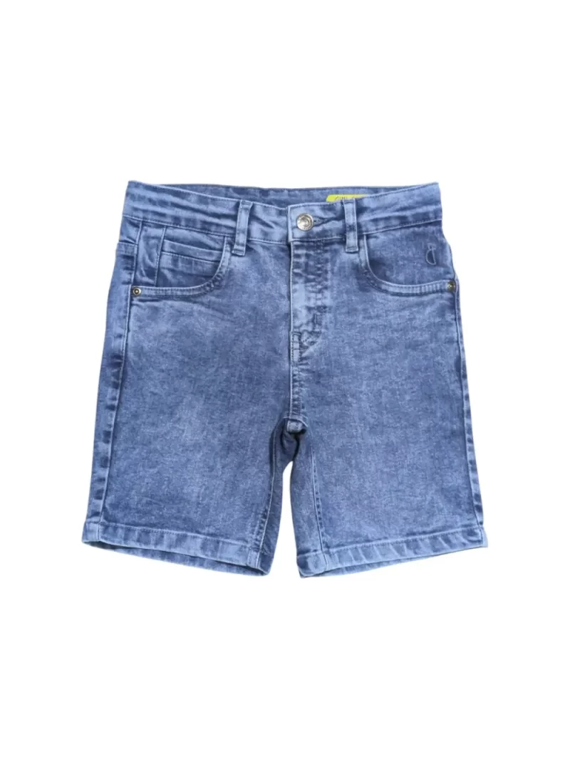 Gini And Jony Boys Blue Washed Denim Bermuda Fixed Waist