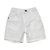 Gini And Jony Boys White Solid Cotton Bermuda Fixed Waist