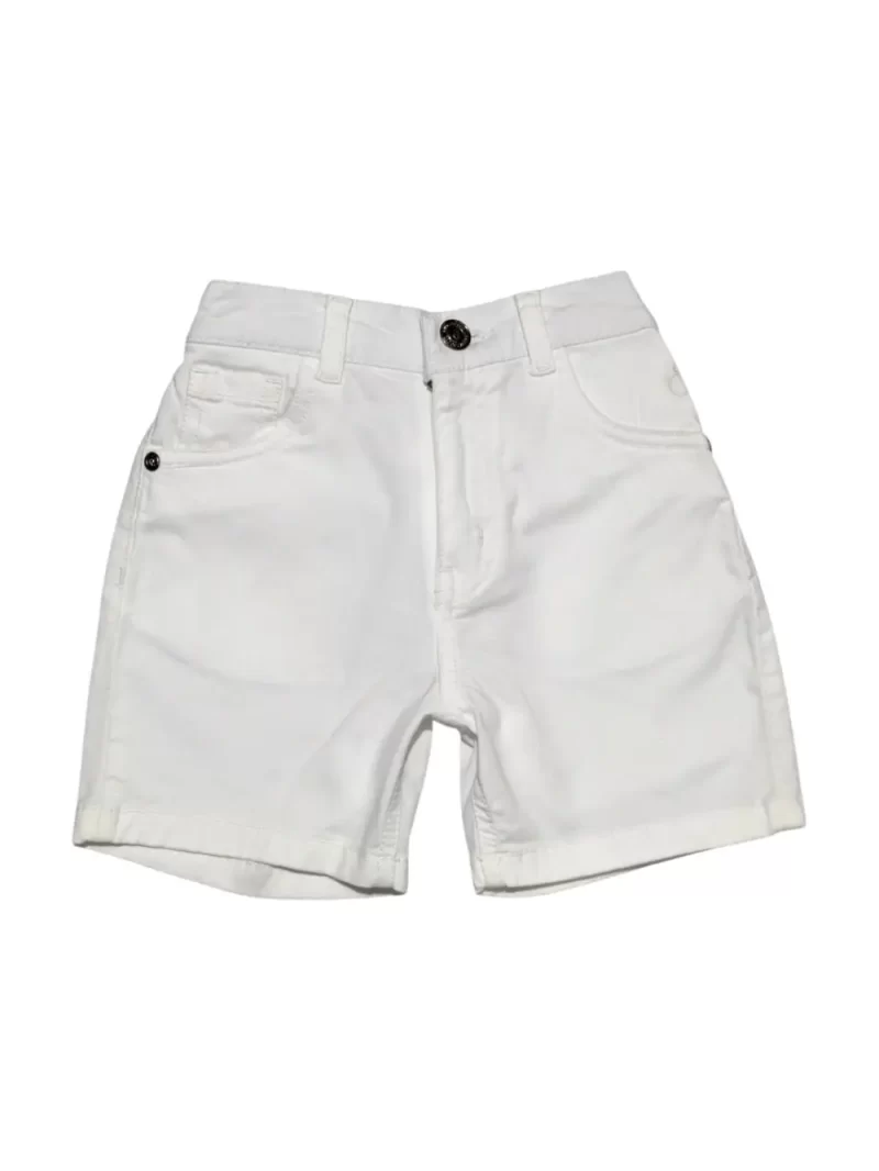 Gini And Jony Boys White Solid Cotton Bermuda Fixed Waist