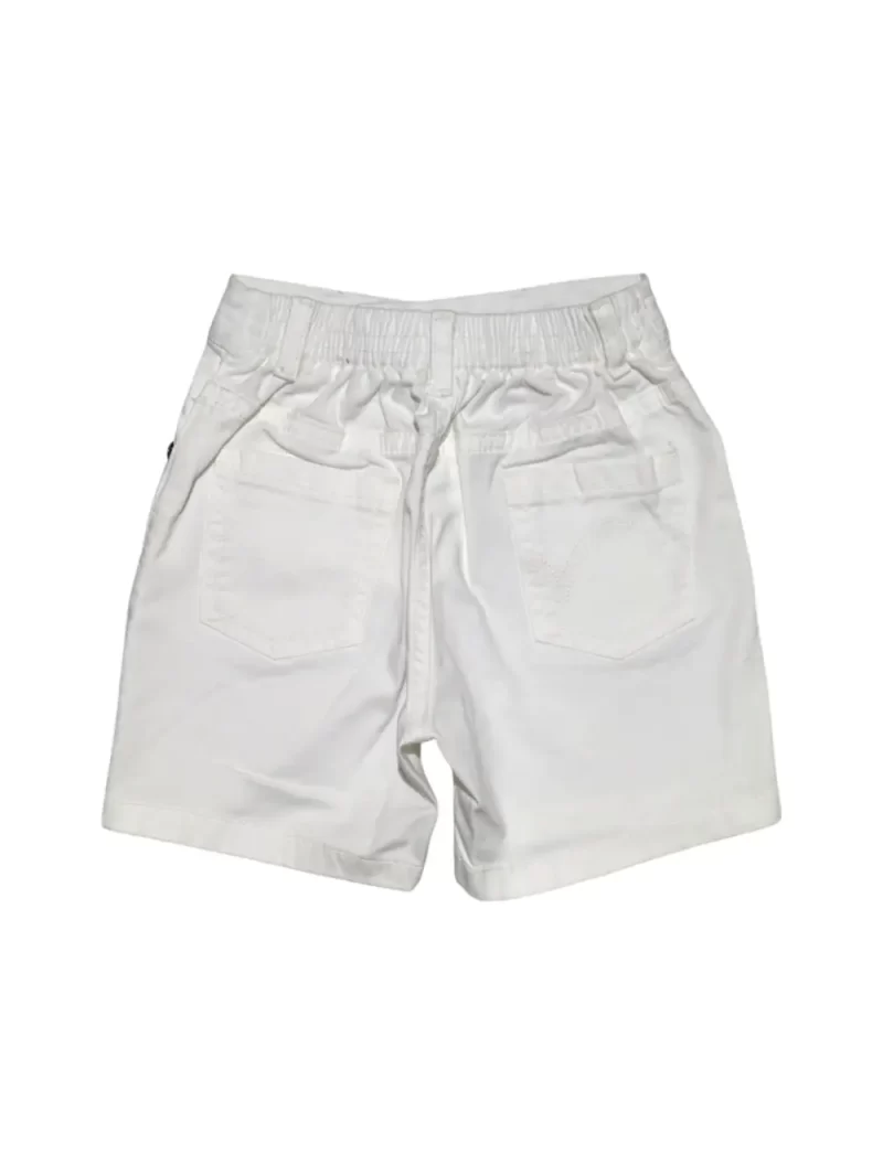 Gini And Jony Boys White Solid Cotton Bermuda Fixed Waist