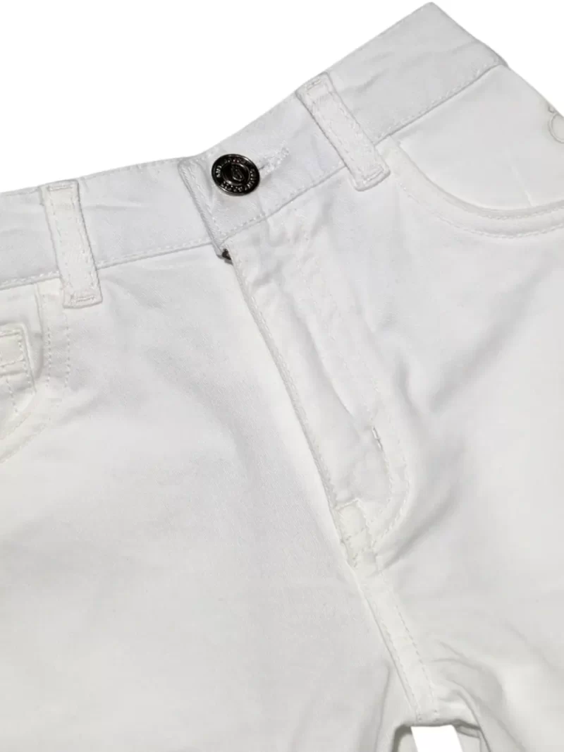Gini And Jony Boys White Solid Cotton Bermuda Fixed Waist