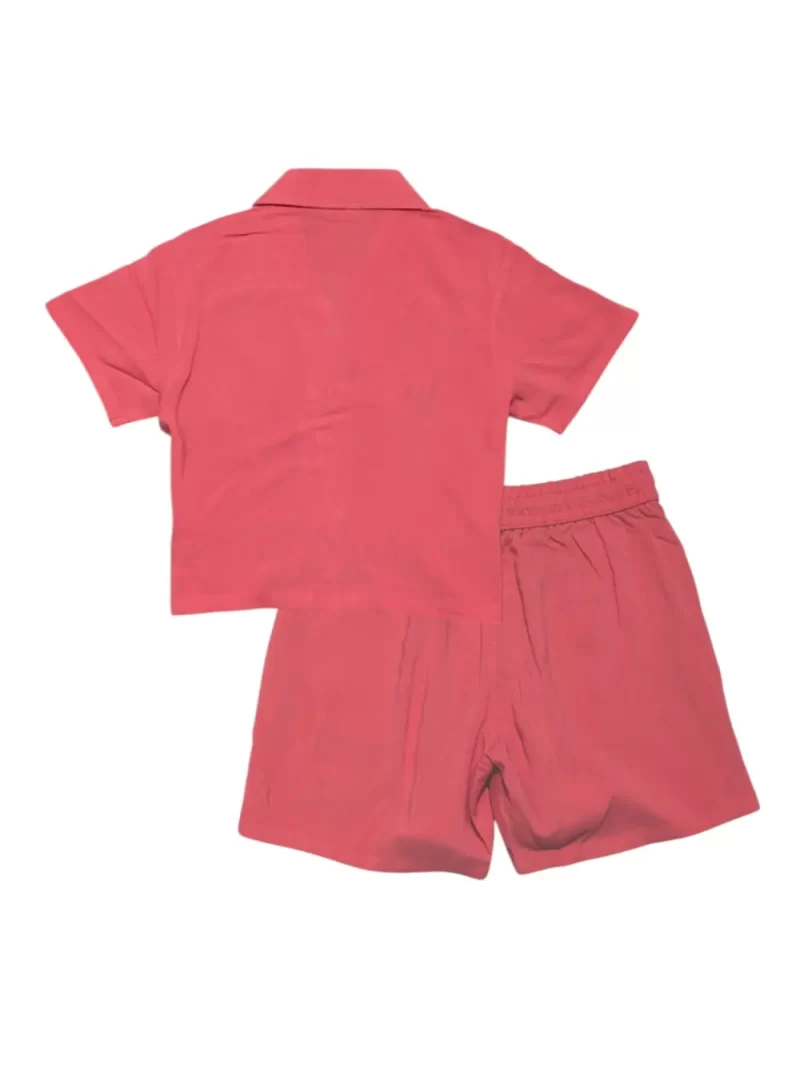 Gini And Jony Girls Peach Embroidery Cotton Cordinate Half Sleeves 9-10 Years