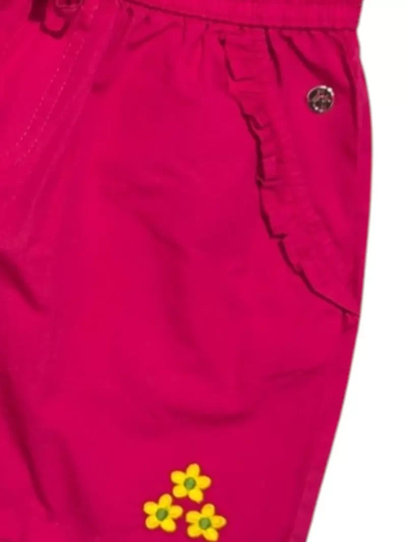 Gini And Jony Girls Dark Pink Embroidery Cotton Cordinate Half Sleeves 9-10 Years