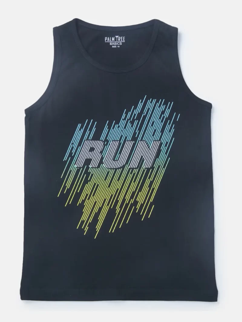 Gini & Jony Half Sleeves Beach Theme Printed Tee – Black