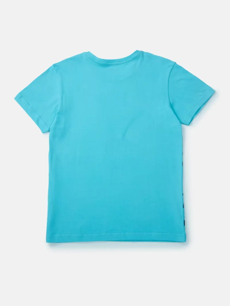 Palm Tree Boys Blue Graphic Print Cotton T-Shirt Half Sleeves
