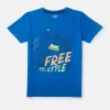 Gini & Jony Boys’ Blue T-Shirt Knitshand-Wash Regular Fit