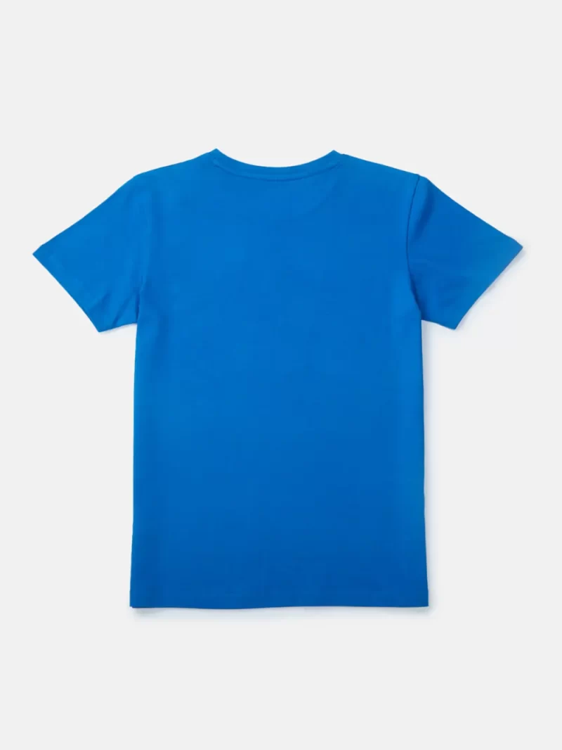 Gini & Jony Boys’ Blue T-Shirt Knitshand-Wash Regular Fit