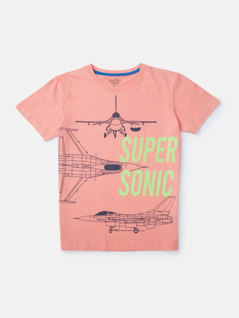 Palm Tree 
Boys Printed Cotton Blend Regular T Shirt