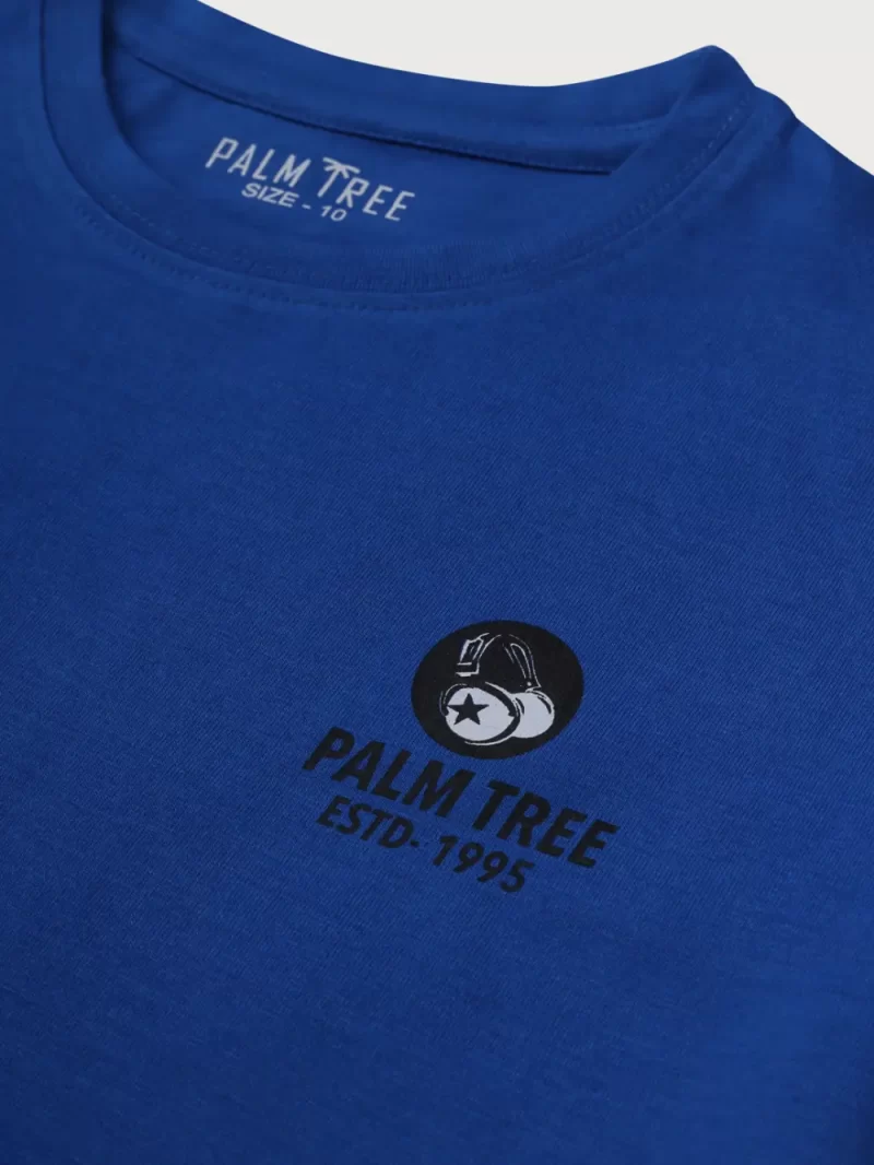 Gini & Jony Boys’ Blue T-Shirt Knitshand-Wash Regular Fit