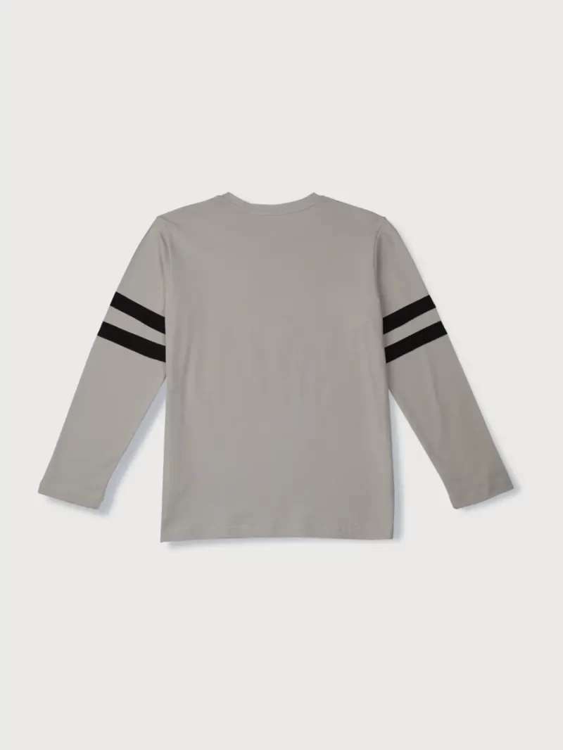 Palm Tree Boys Grey Printed Knits T-Shirt Full Sleeves