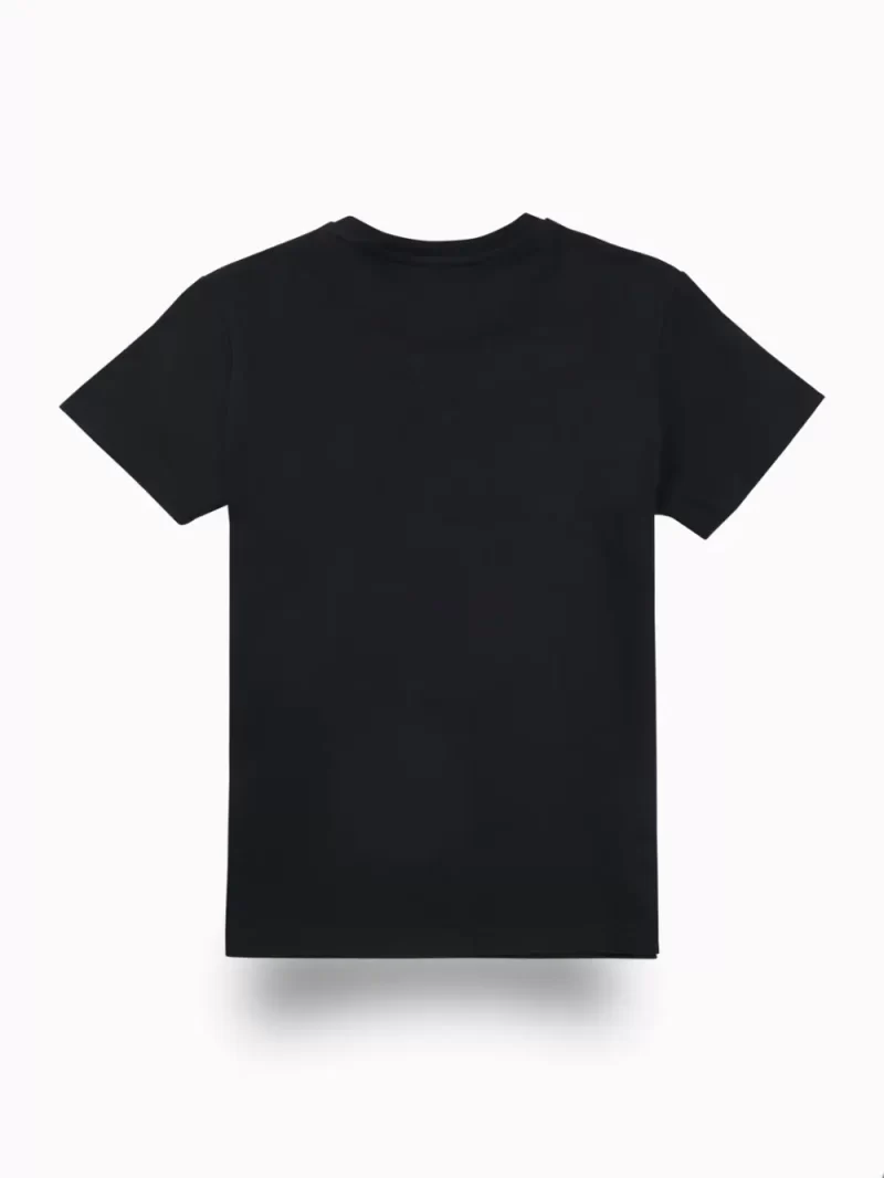 Palm Tree Boys Black Typographic Print Cotton T-Shirt Half Sleeves
