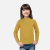 Palm Tree Girls Mustard Solid Cotton Skivvy Full Sleeves 9-10 Years