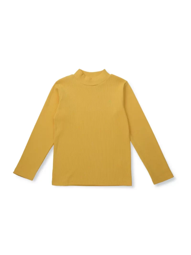 Palm Tree Girls Mustard Solid Cotton Skivvy Full Sleeves 9-10 Years
