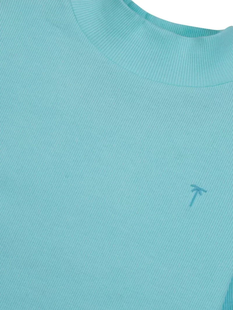 Palm Tree Girls Blue Solid Cotton Skivvy Full Sleeves 9-10 Years