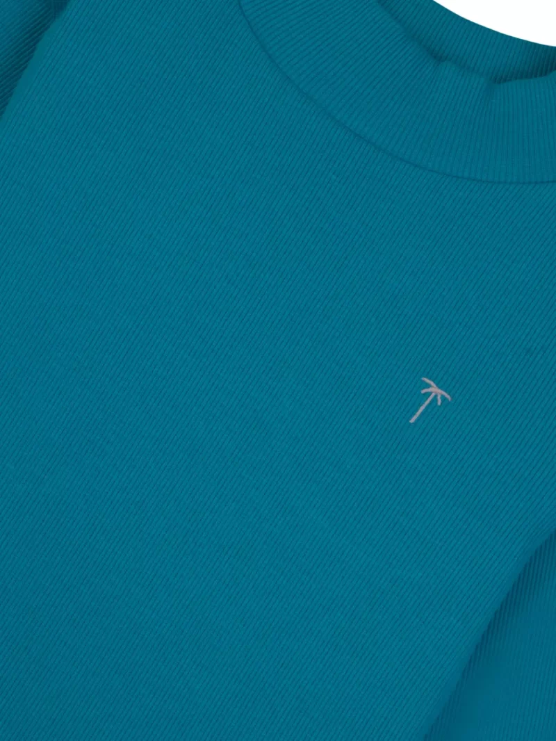 Palm Tree Girls Blue Solid Cotton Skivvy Full Sleeves 9-10 Years