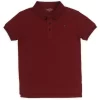 Palm Tree Boys Maroon Solid Cotton Polo T-Shirt Half Sleeves
