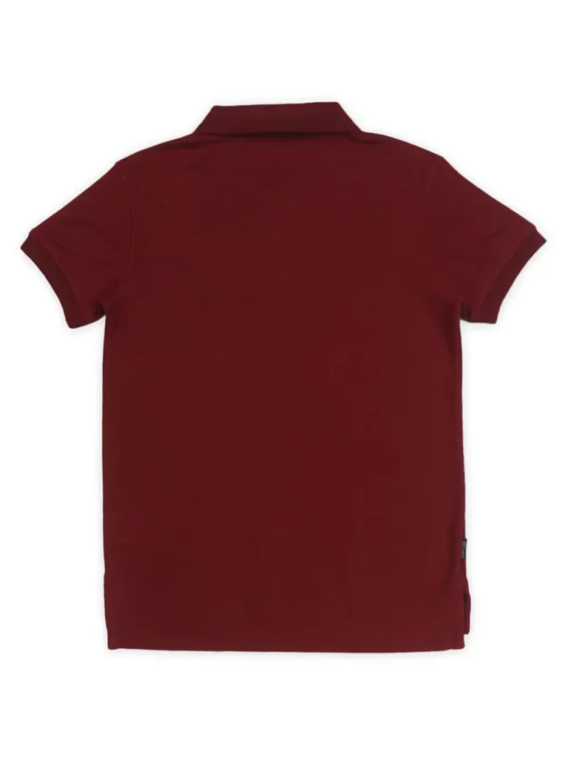 Palm Tree Boys Maroon Solid Cotton Polo T-Shirt Half Sleeves
