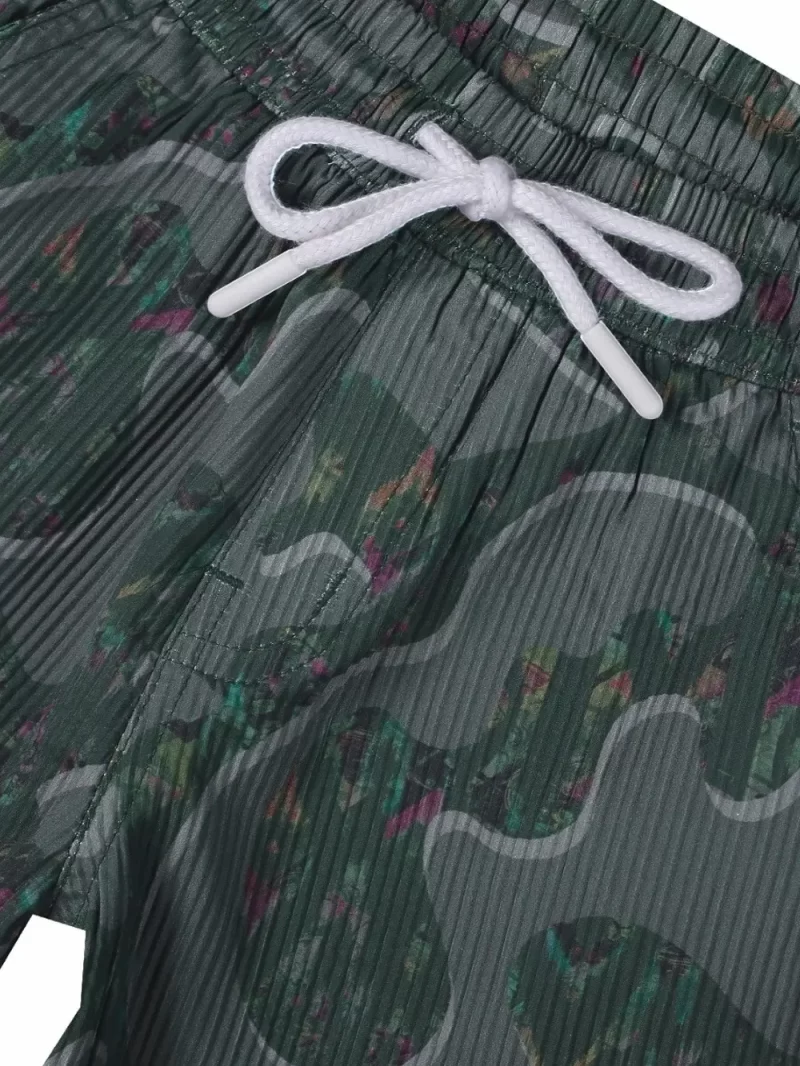 Palm Tree Boys Olive Abstract Print Polyster Co-Ordinate Half Sleeves