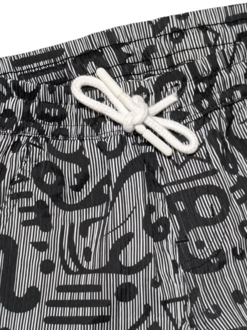 Palm Tree Boys Black Abstract Print Cotton Co-Ordinate Half Sleeves