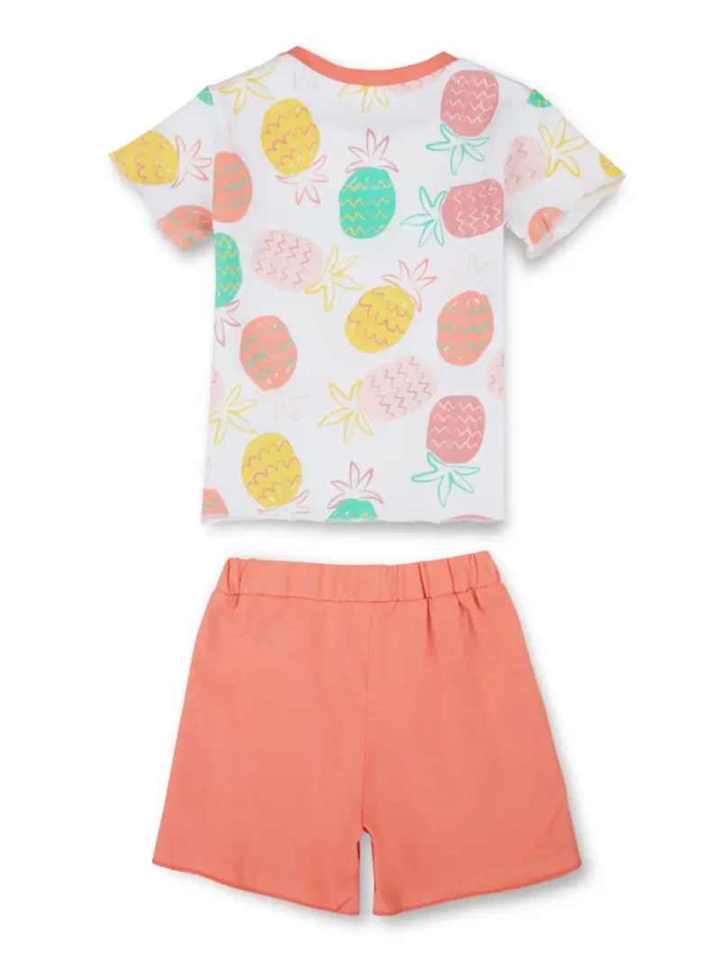 Gj Baby Boys Off White Graphic Print Cotton Baby Set Half Sleeve