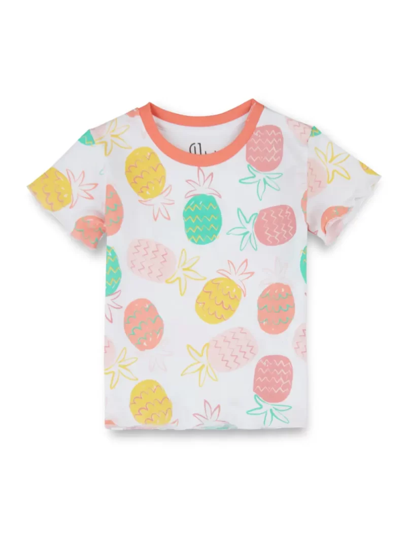 Gj Baby Boys Off White Graphic Print Cotton Baby Set Half Sleeve
