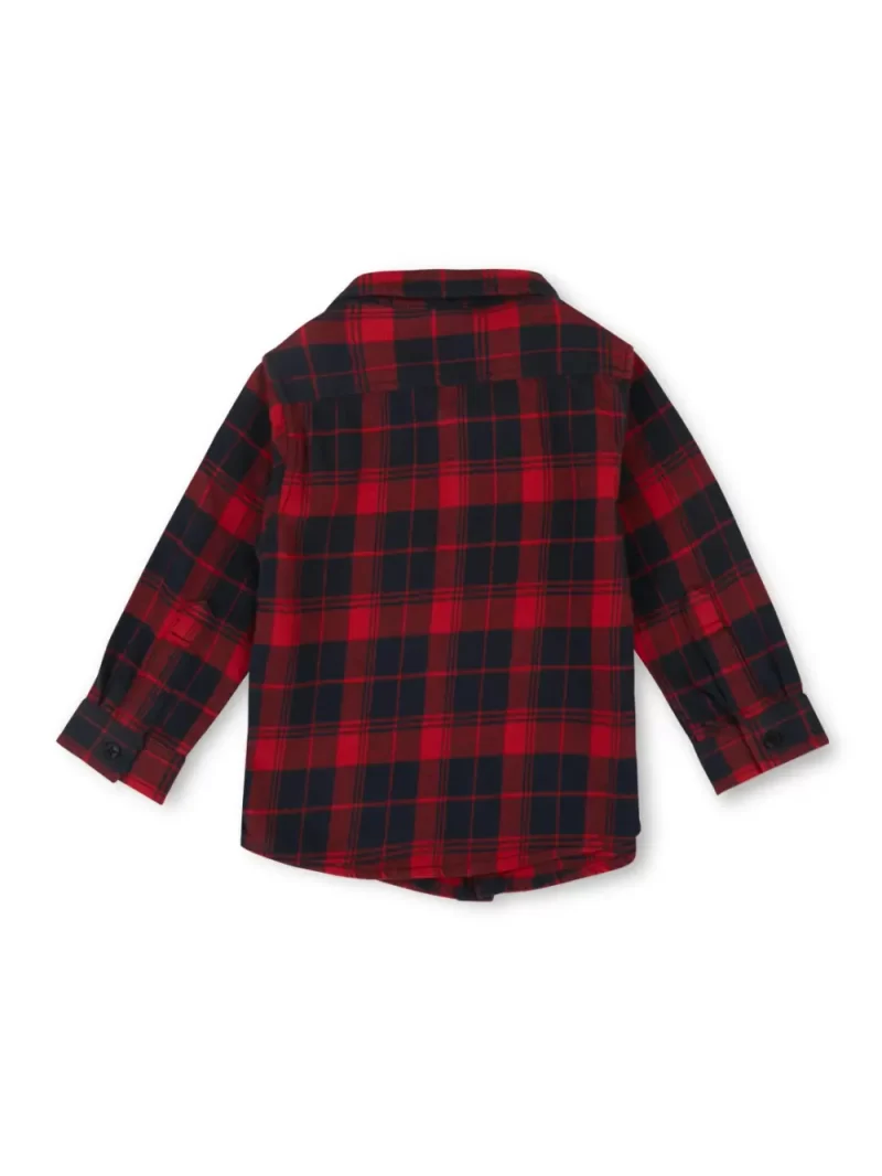 Gj Baby Unisex Maroon Lively Chequred Cotton Round Neck Half Sleeve T-Shirt
