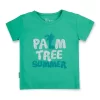 Gj Baby Boys Green Printed Cotton T-Shirt Half Sleeves