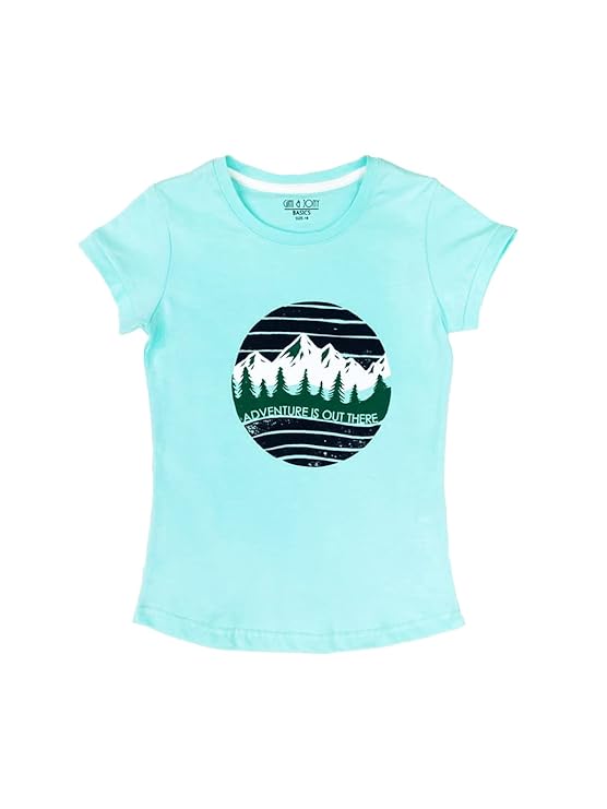 Gini And Jony Girls Blue Printed Knits Half Sleeves Knits Top