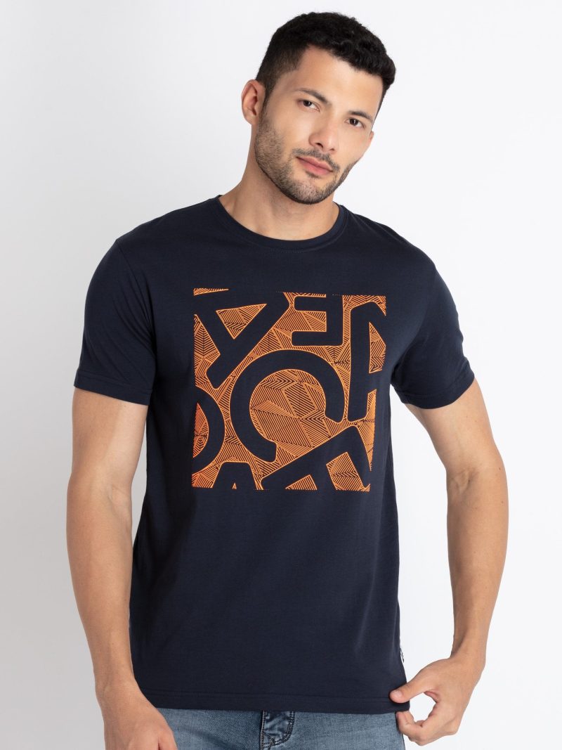Mens Printed Round Neck T-Shirt
