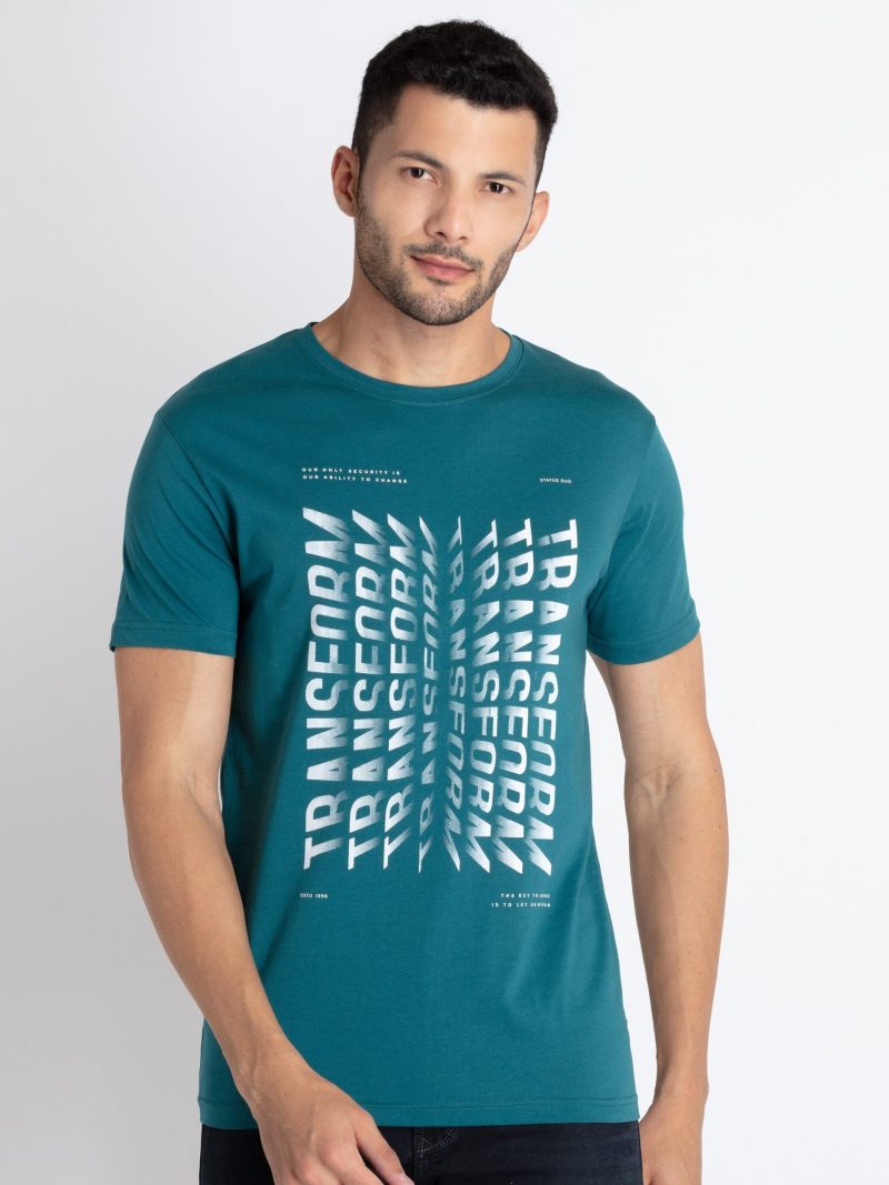 Mens Printed Round Neck T-Shirt