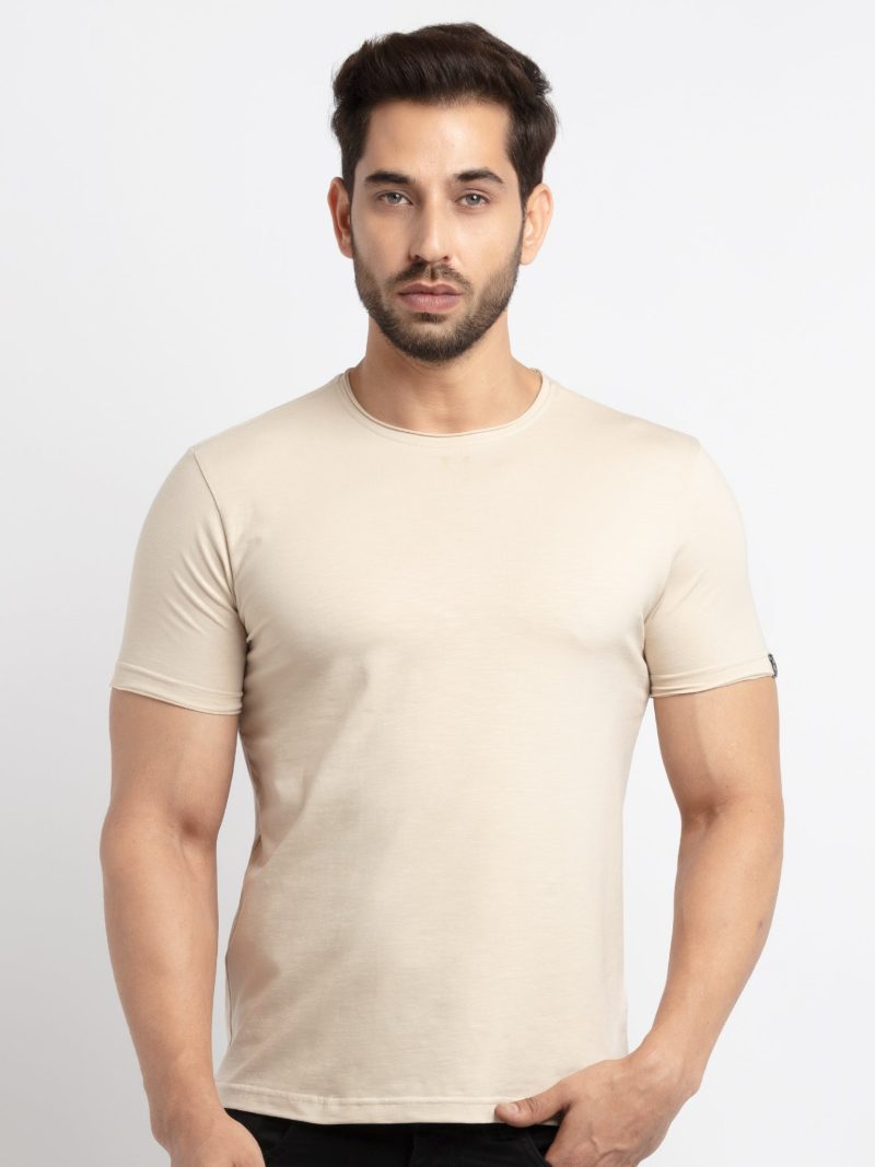 Mens Basic Taperd Fit Round Neck T-Shirt