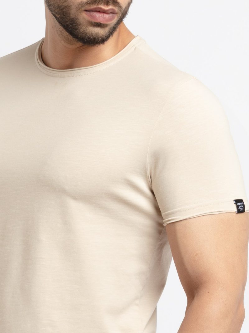 Mens Basic Taperd Fit Round Neck T-Shirt