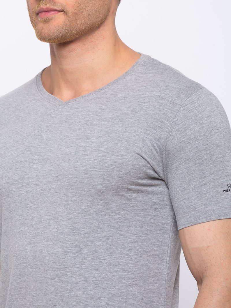 Status Quo Men'S New Basic Solid Regular Fit V-Neck Tshirt