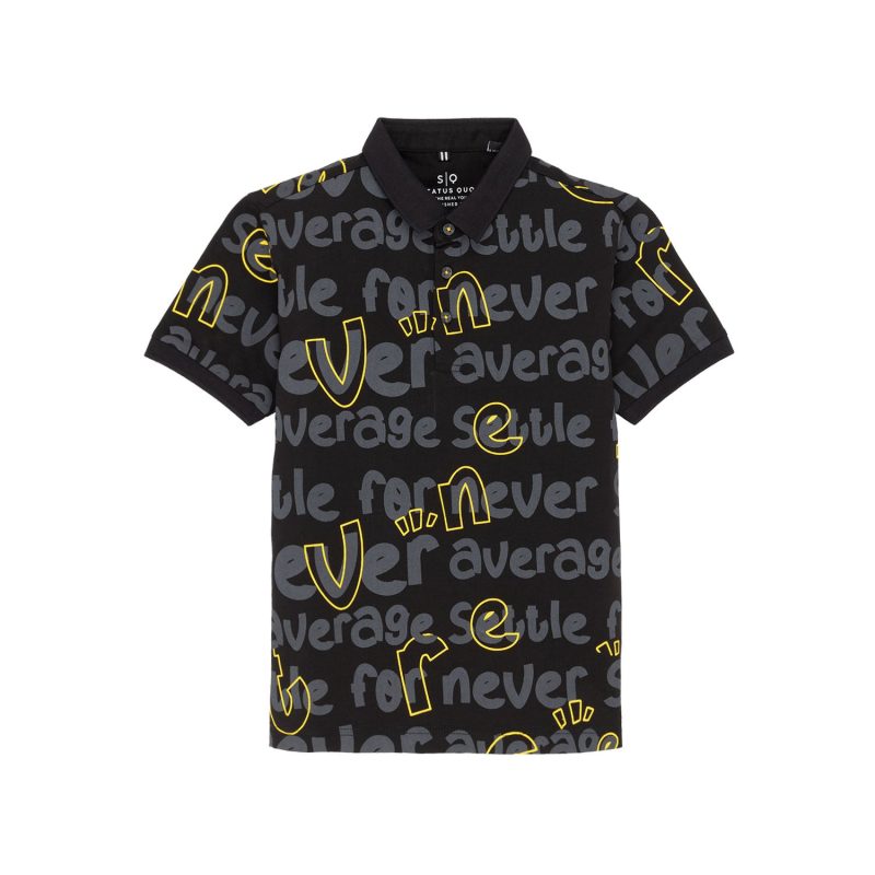 Status Quo Kids All Over Printed Polo T-Shirt