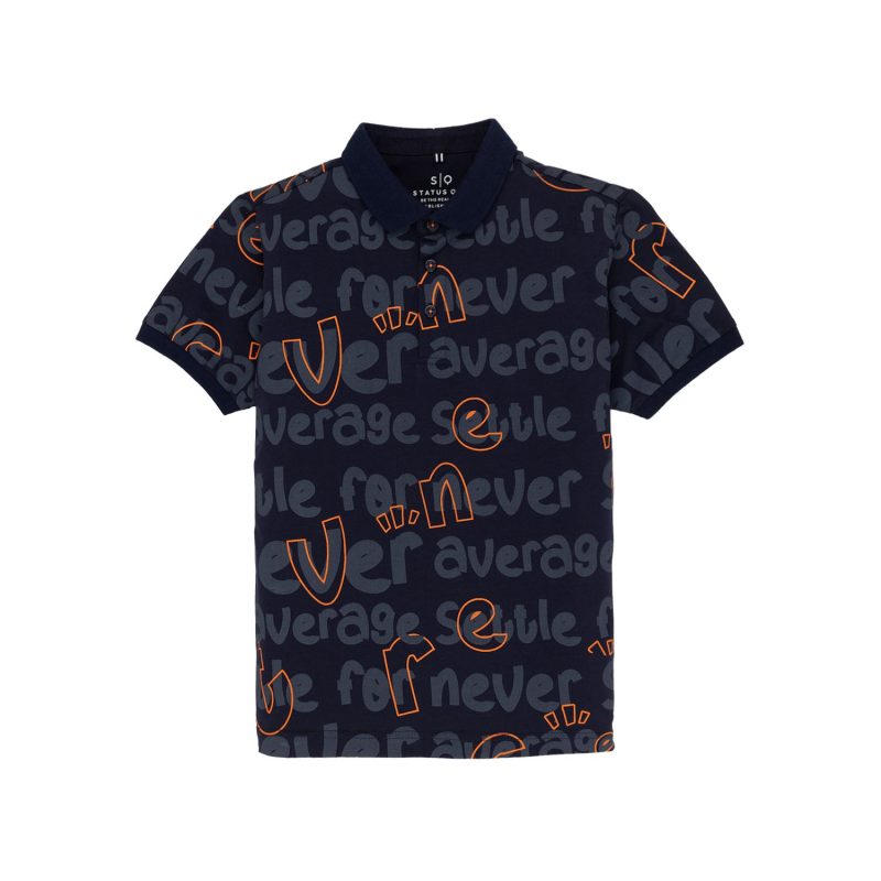 Status Quo Kids All Over Printed Polo T-Shirt