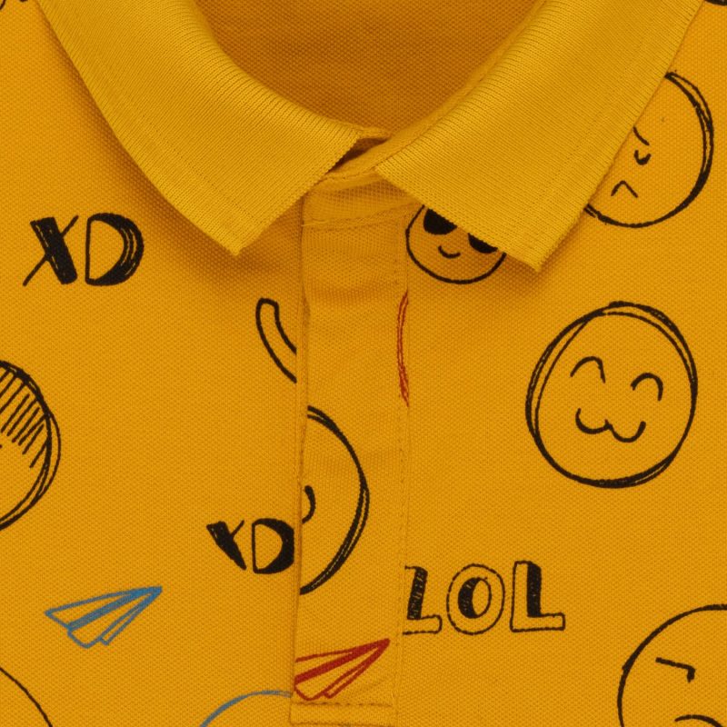 Status Quo Kids All Over Printed Polo T-Shirt