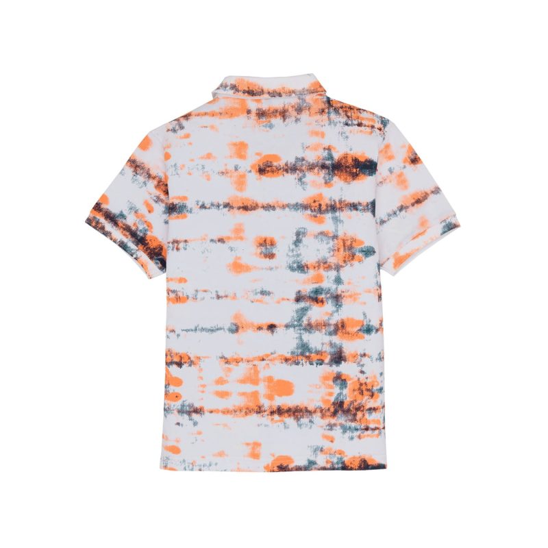Status Quo Boys All-Over Abstract Printed Polo Collar Tshirt