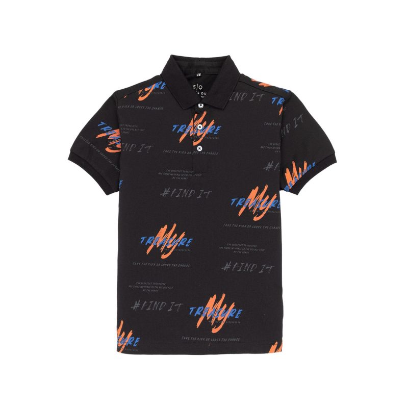 Status Quo Kids All Over Printed Polo T-Shirt