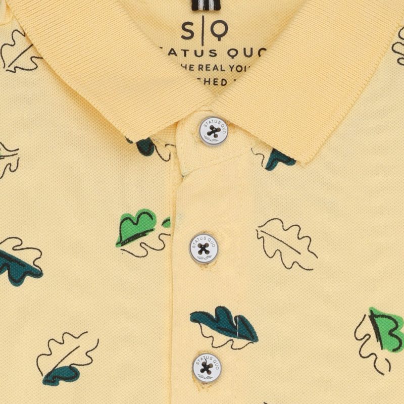 Status Quo Status Quo Boys All-Over Abstract Printed Polo Collar Tshirt