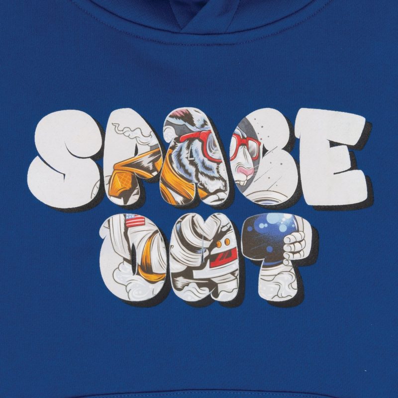 Boys Front & Back Printed Hooded Sweatshirt