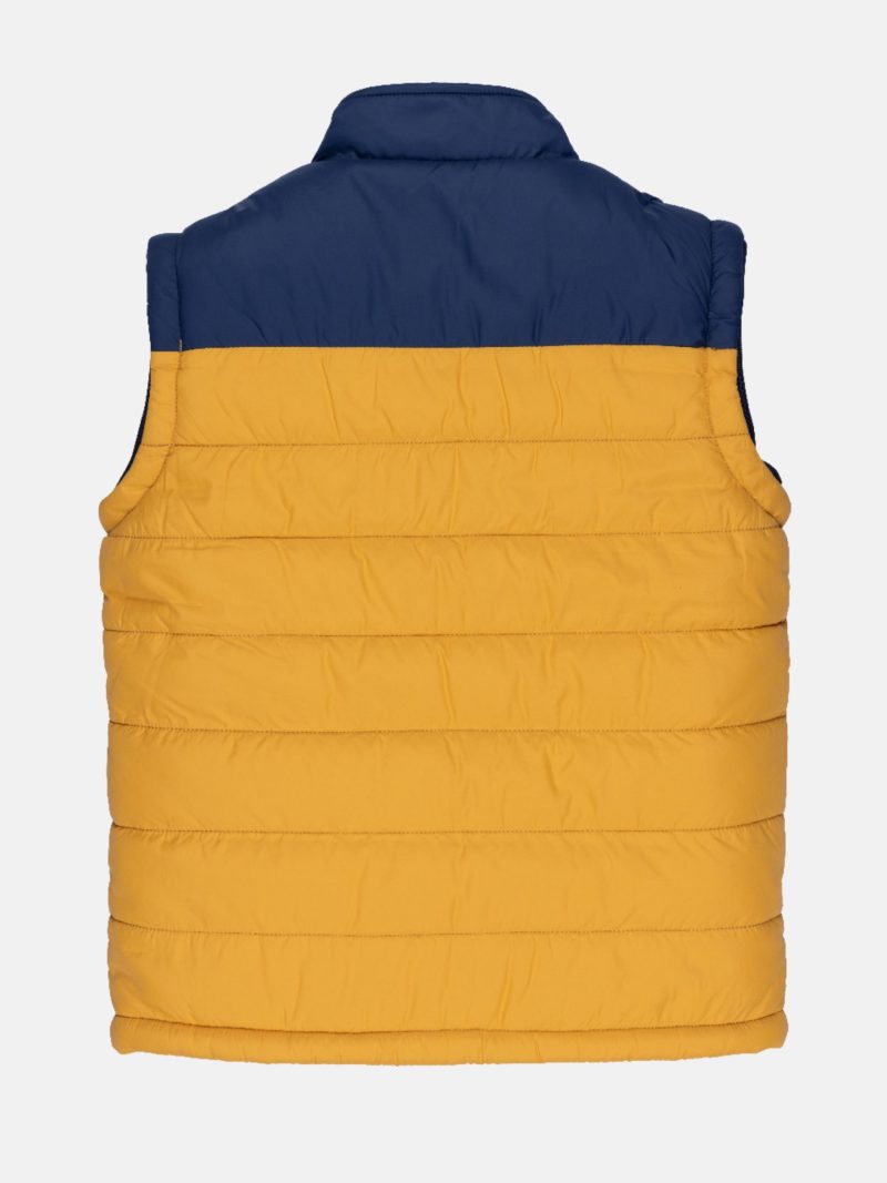 Boys Colour Blocking High Neck Sleeveless Jacket
