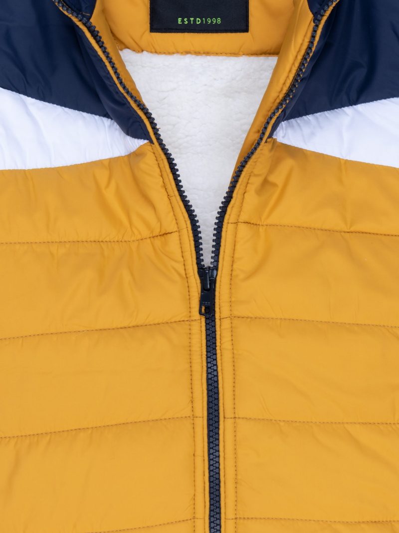 Boys Colour Blocking High Neck Sleeveless Jacket