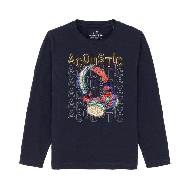 Status Quo Boys Printed Round Neck T-Shirt