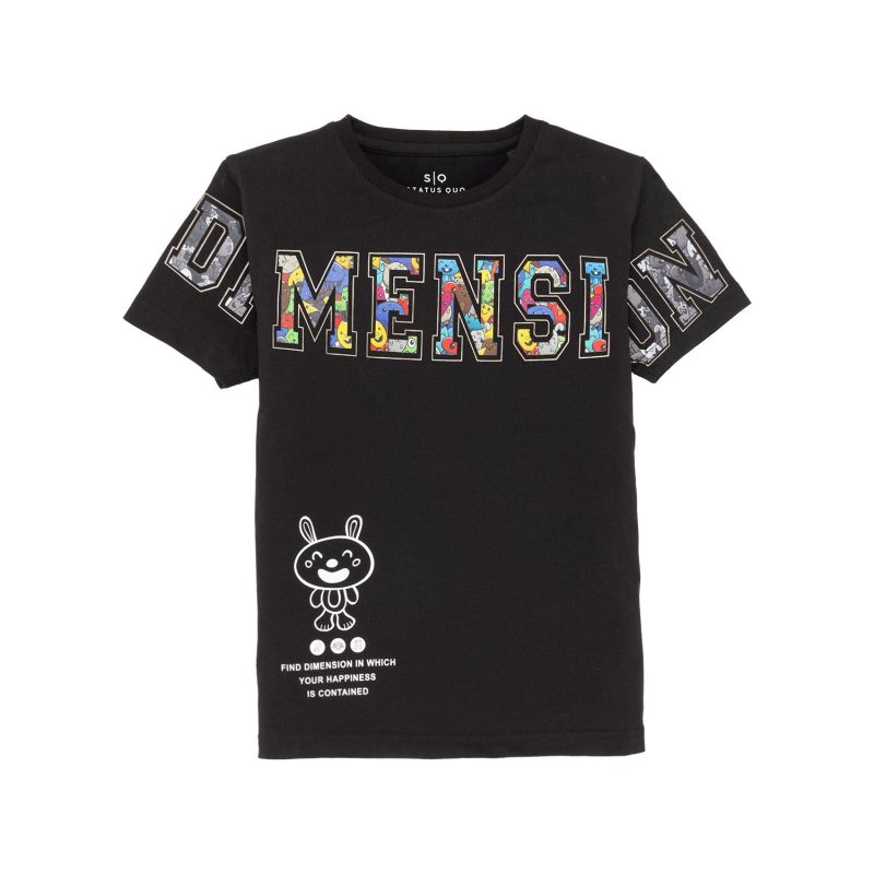 Status Quo Kids Printed Round Neck T-Shirt