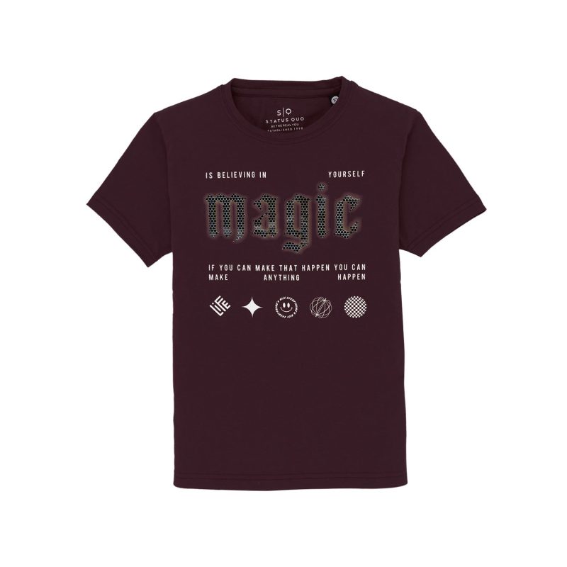 Status Quo Kids Printed Round Neck T-Shirt