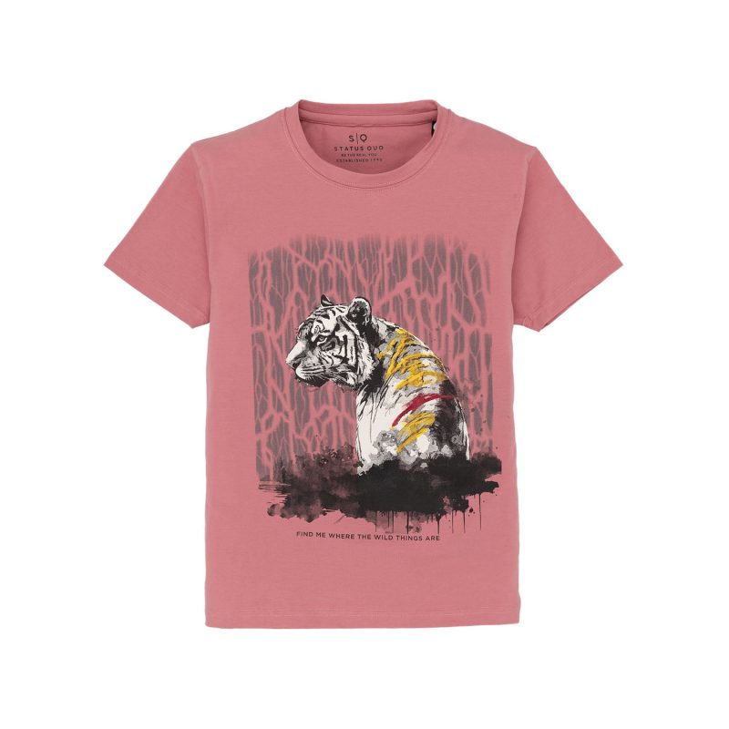 Status Quo Kids Printed Round Neck T-Shirt
