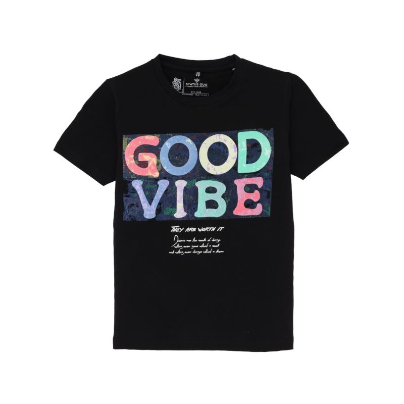 Status Quo Kids Boys Full-Front Printed Short Sleeves Regular Fit Tshirts