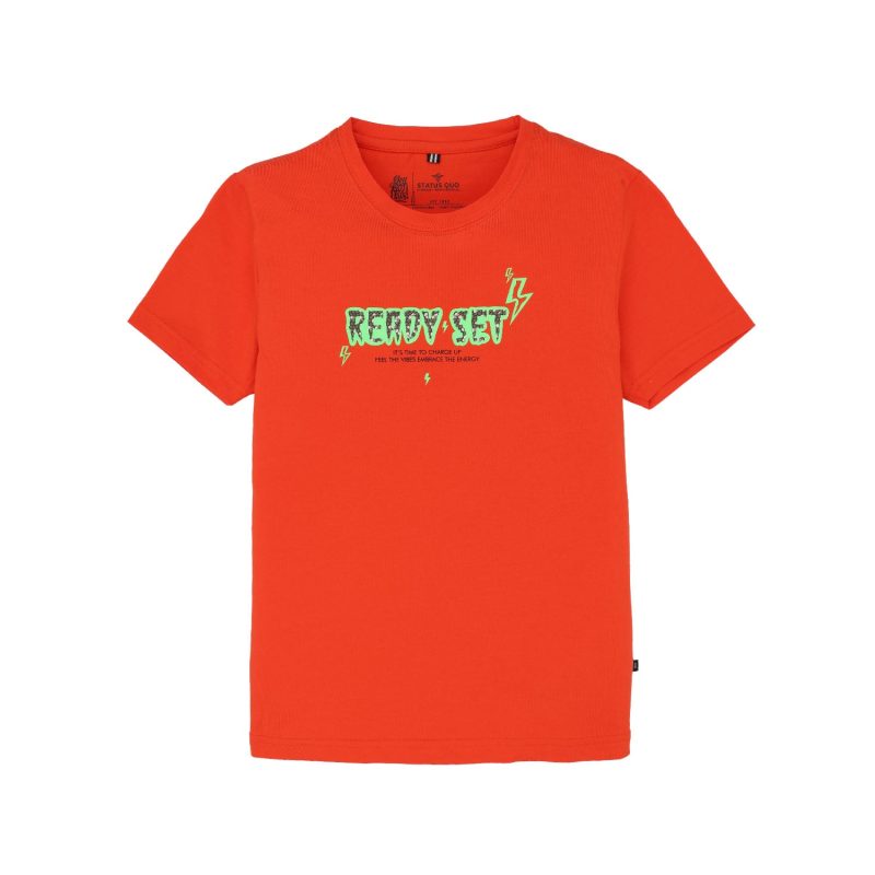 Status Quo Kids Boys Placement Printed Short Sleeves Regular Fit Tshirt