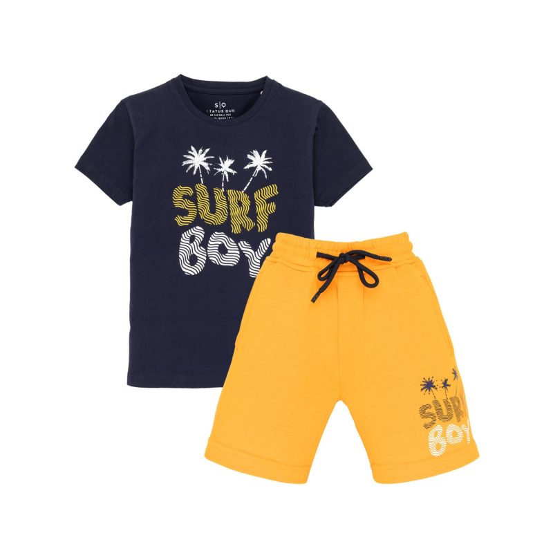 Status Quo Status Quo Boys Printed Regular Fit Casual T-Shirt Shorts