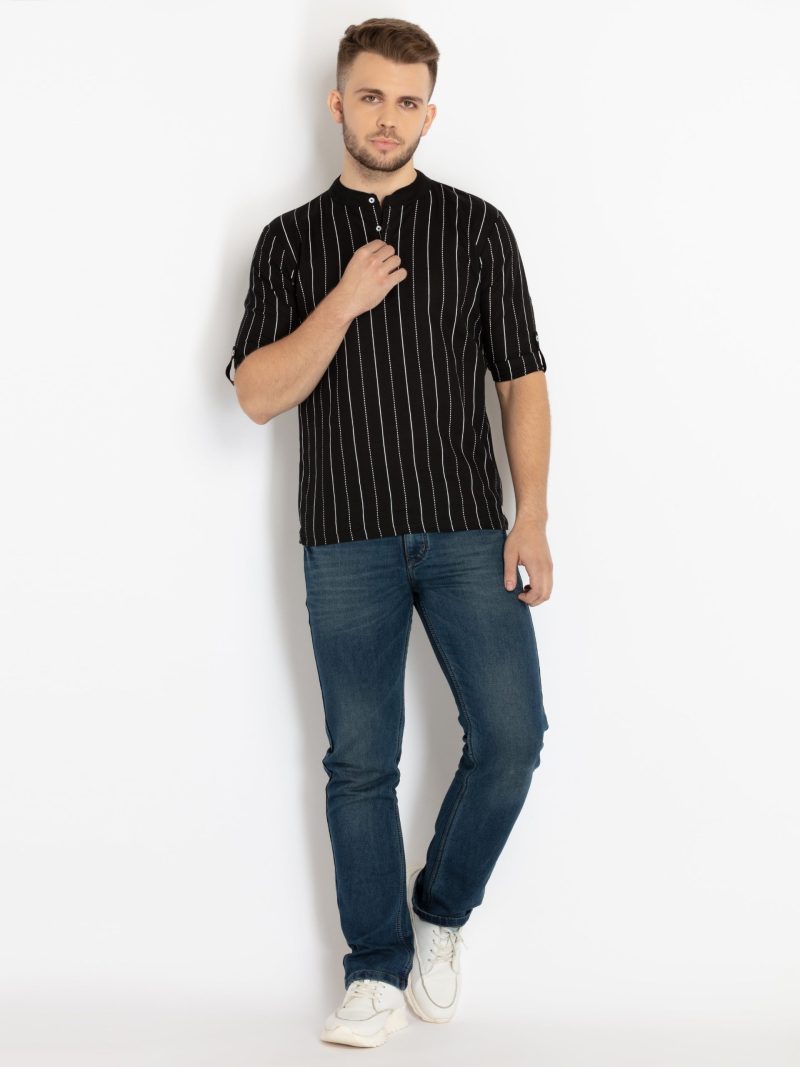 Status Quo Mens All Over Printed Henley Neck T-Shirt